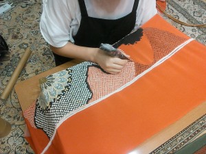 直し着物赤地レース6